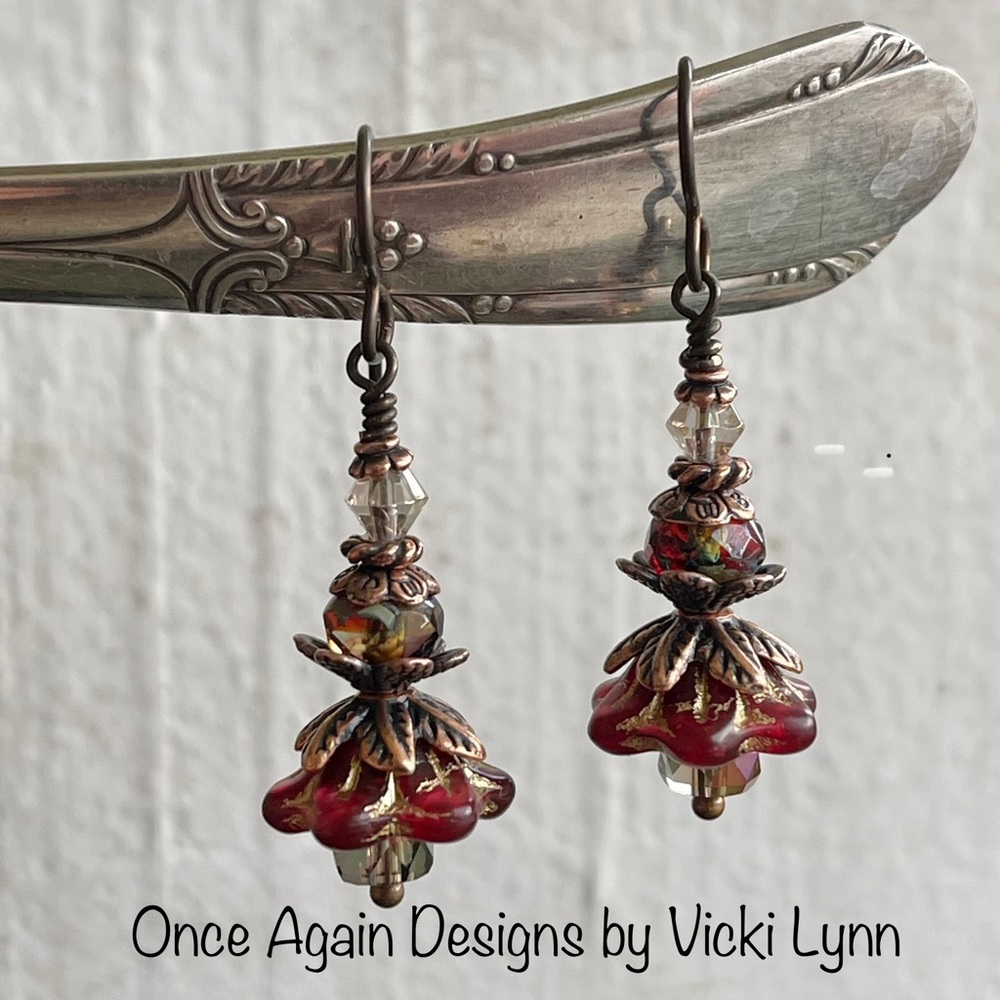 ARTISAN Earrings “Hello Merlot” - Dangles - Picture 3 of 11